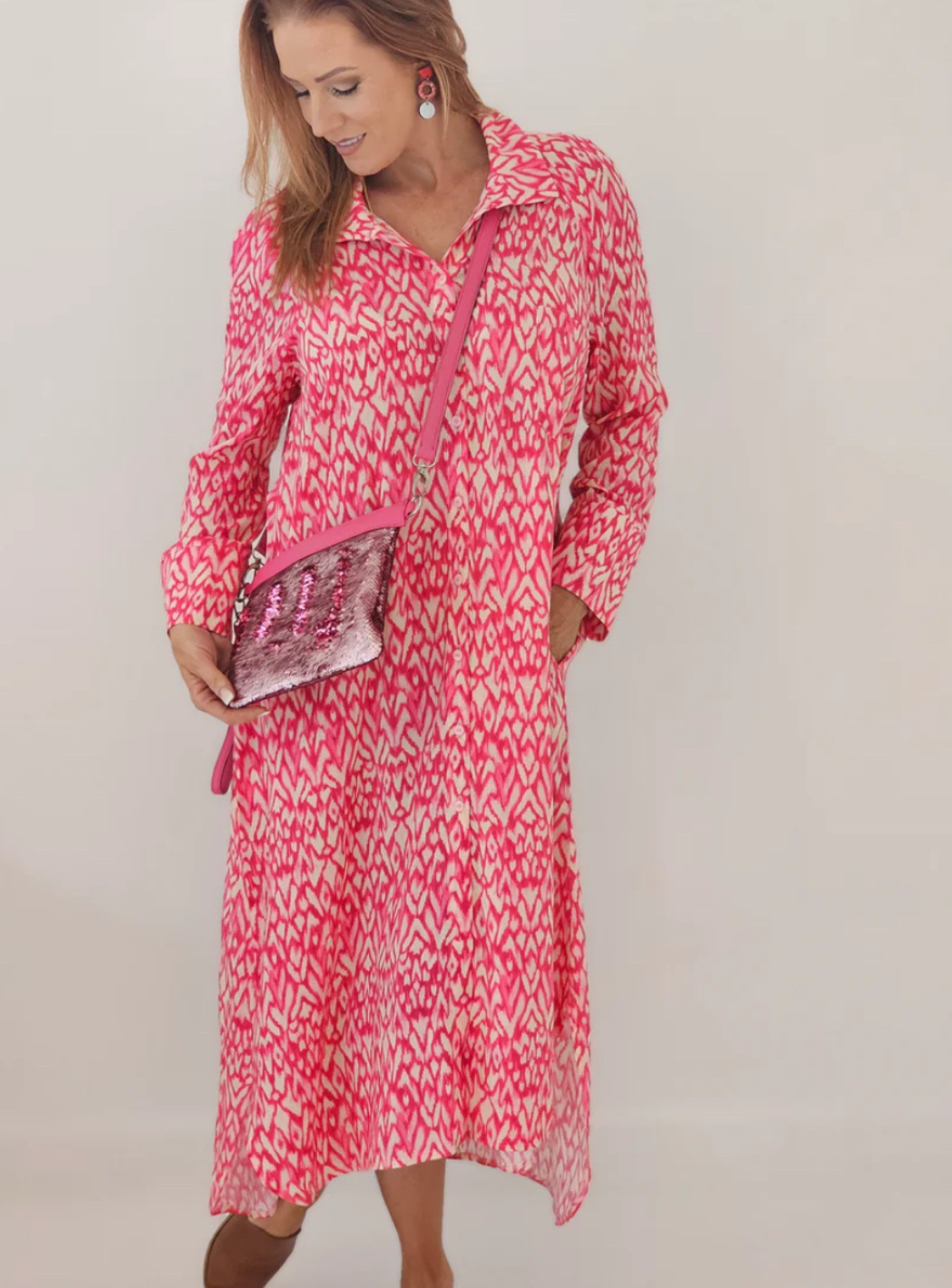 Savannah Dress Pink Ikat
