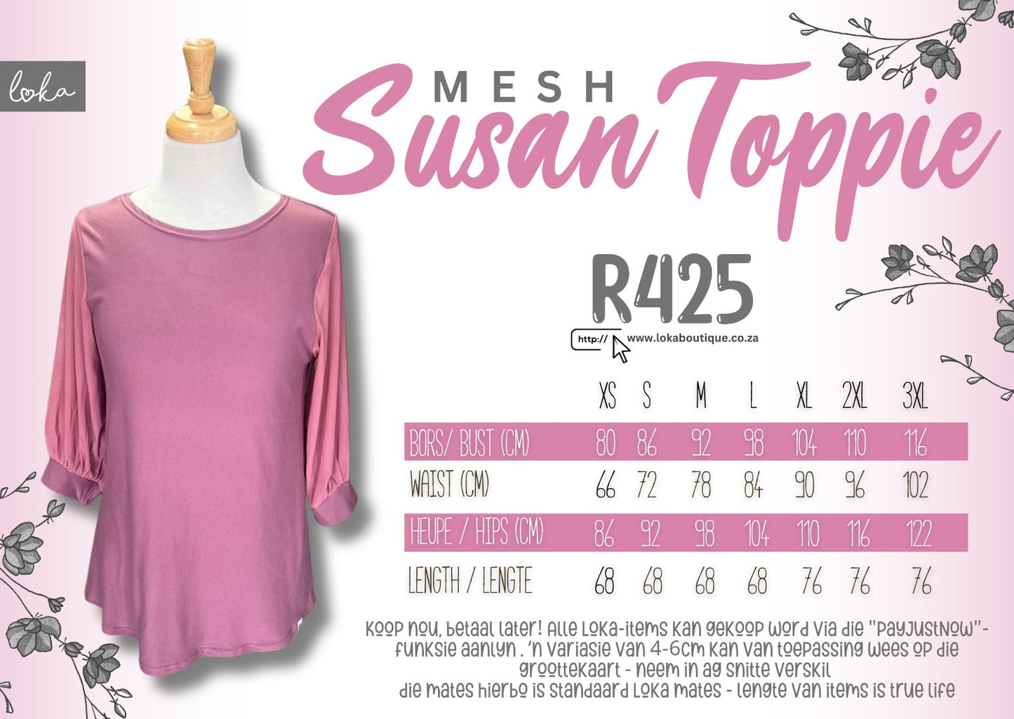 Susan Top Mesh Sleeves