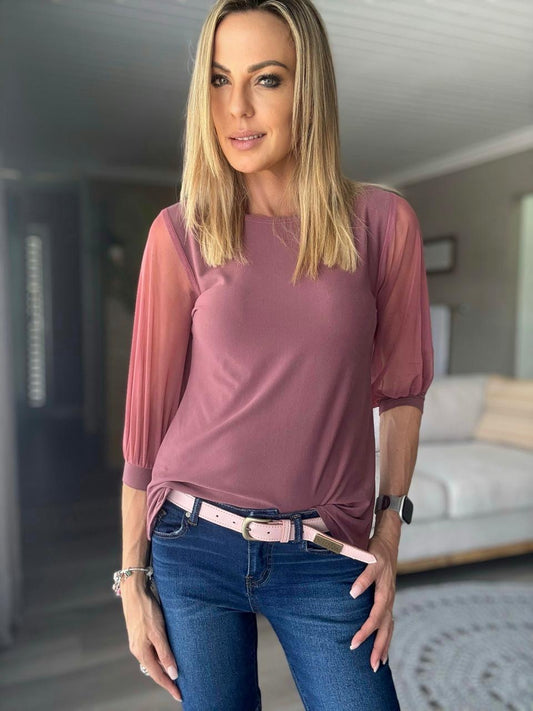 Susan Top Mesh Sleeves