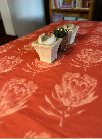 Fynbos Coral Protea Tablecloth