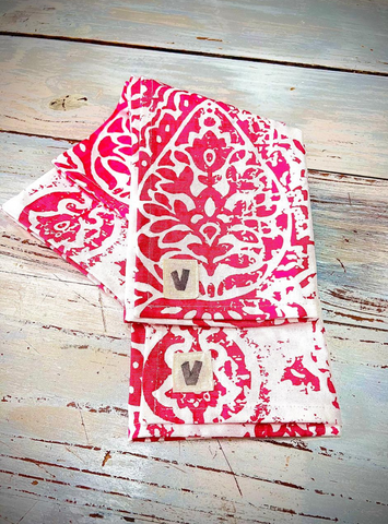 Boho pink napkins (set of four)