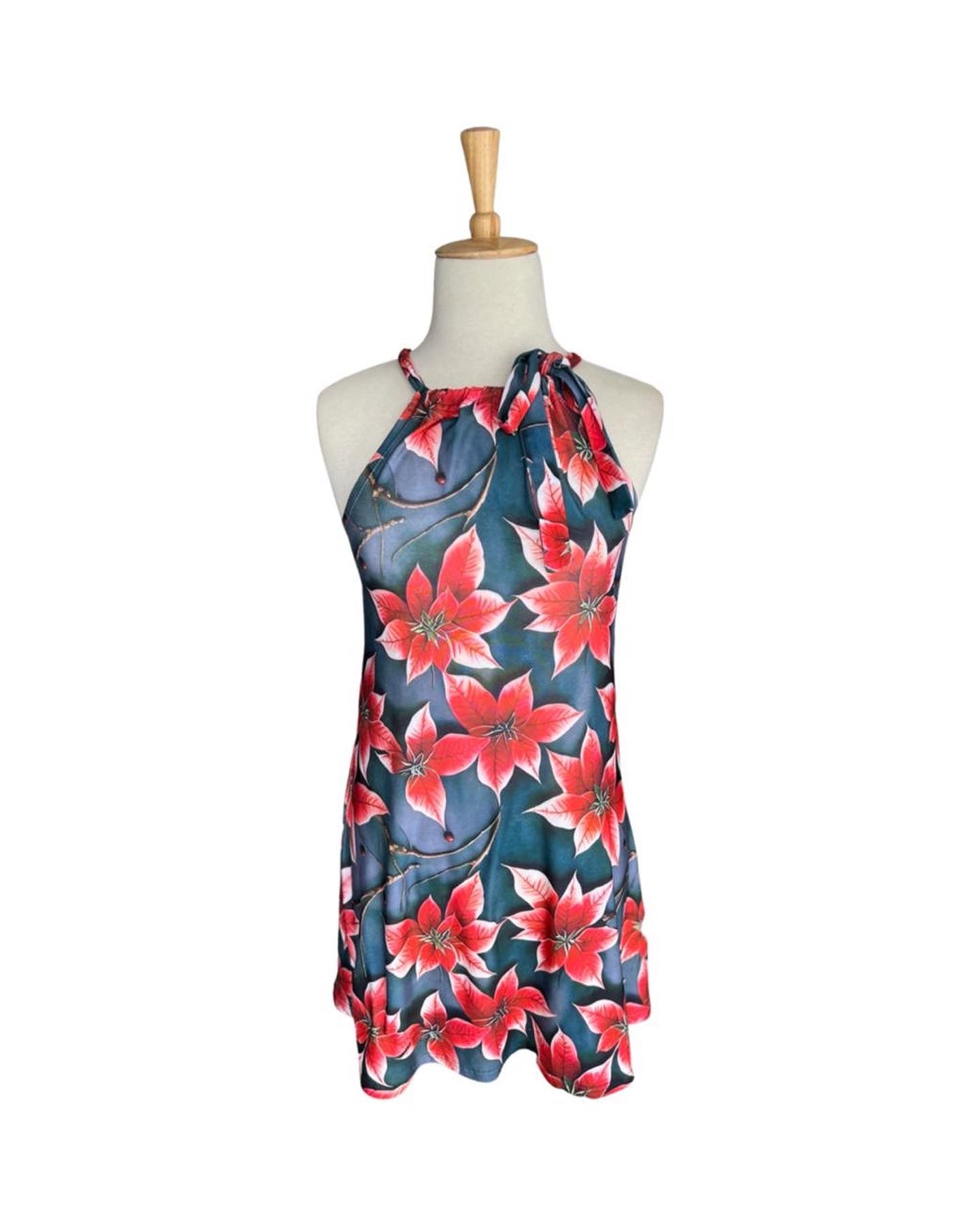 Poinsettia Short Drawstring dress